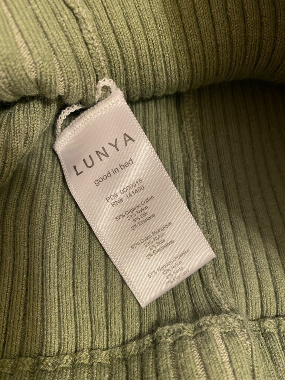 lunya Olive Ribbed Leggings. Size M - Picture 6 of 10